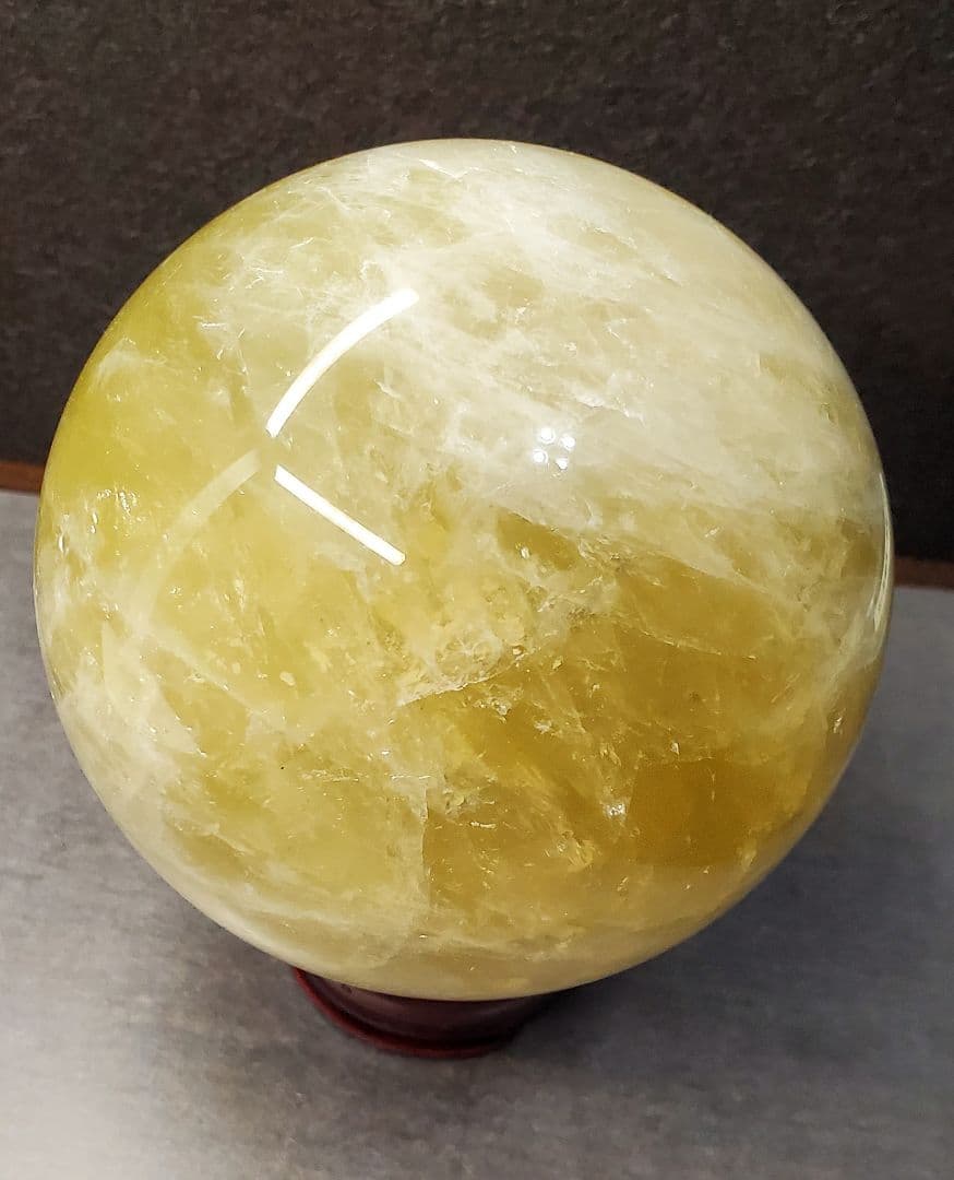 1.2kg　96mm　シトリン ファントム　クォーツ　虹入り　非加熱品