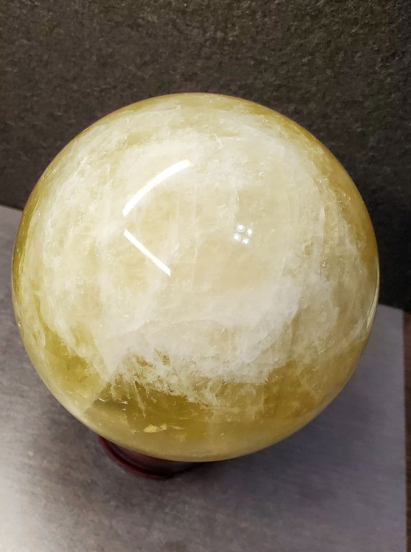 1.2kg　96mm　シトリン ファントム　クォーツ　虹入り　非加熱品