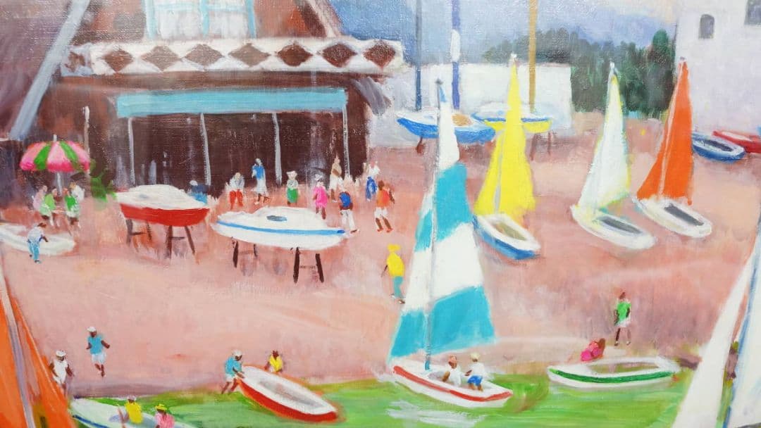 成井弘 「彩りの譜」 油彩画 特大大作 80号 アクリル額装 二紀会名誉