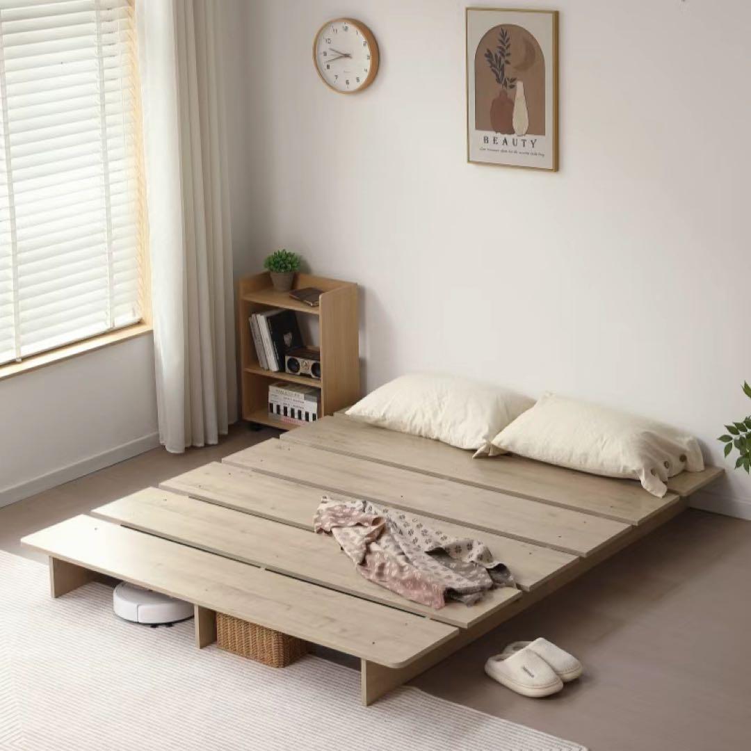 【新品】ステージ式ローベッド 幅120cm コンパクト