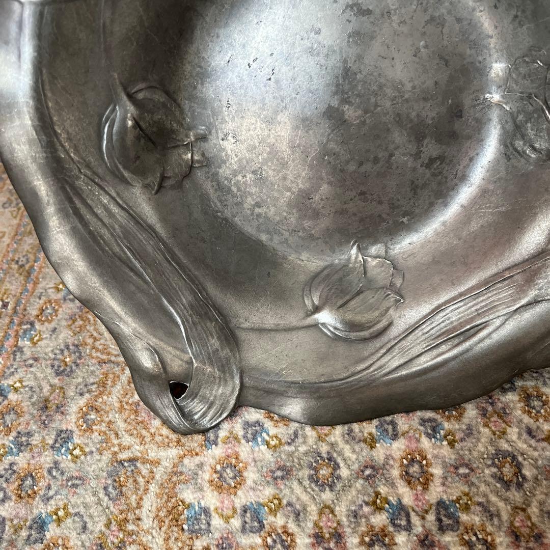 アンティーク　ピューター　アール・ヌーヴォー　ボウル　ドイツ