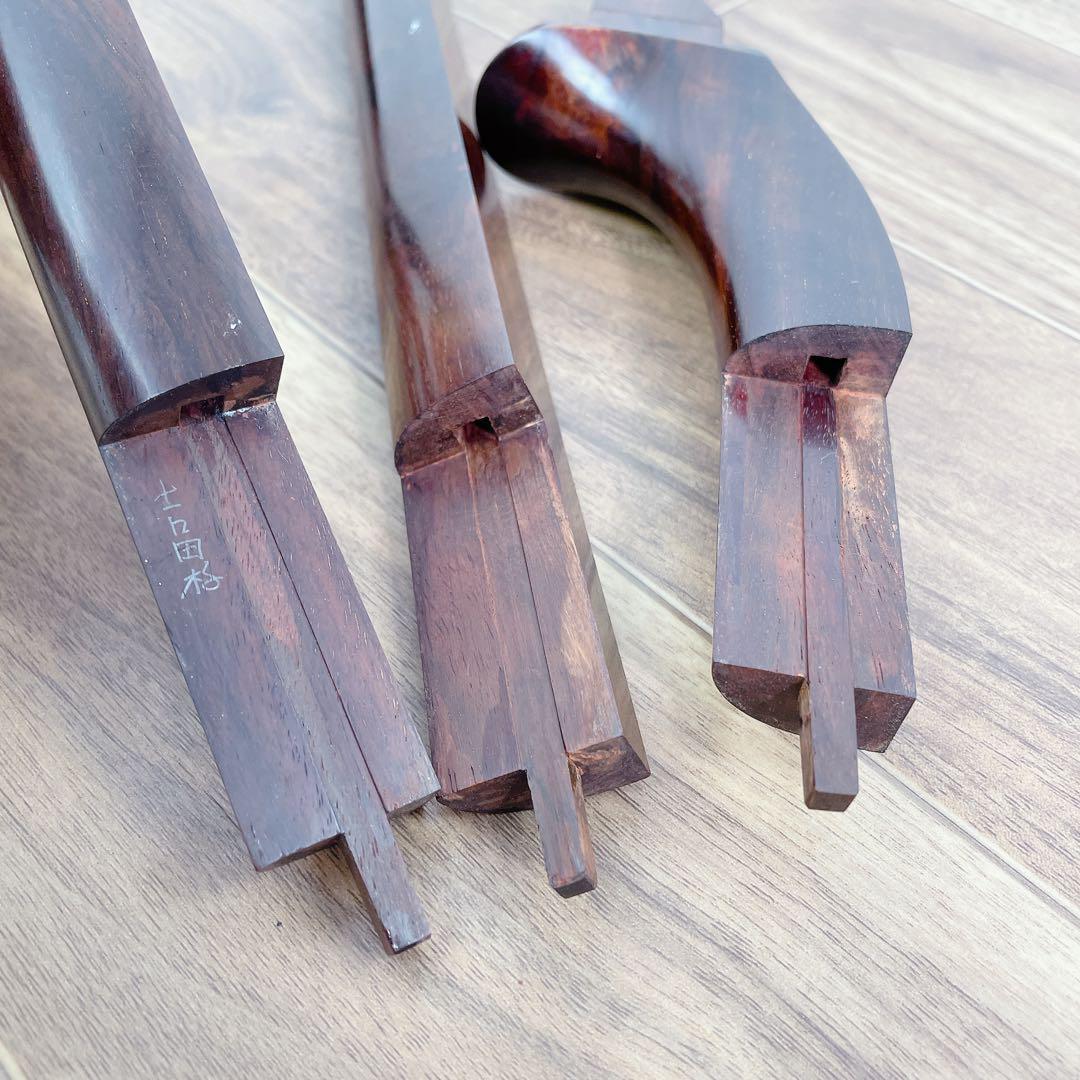 三味線 紫檀 丸打胴 細棹 一本溝 合成皮