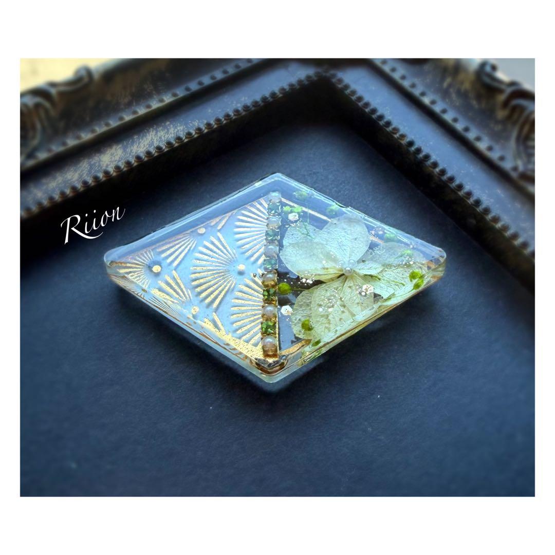 no.1086✨‪ꫛꫀꪝ和テイストドライフラワーレジンヘアゴム✨イエロー