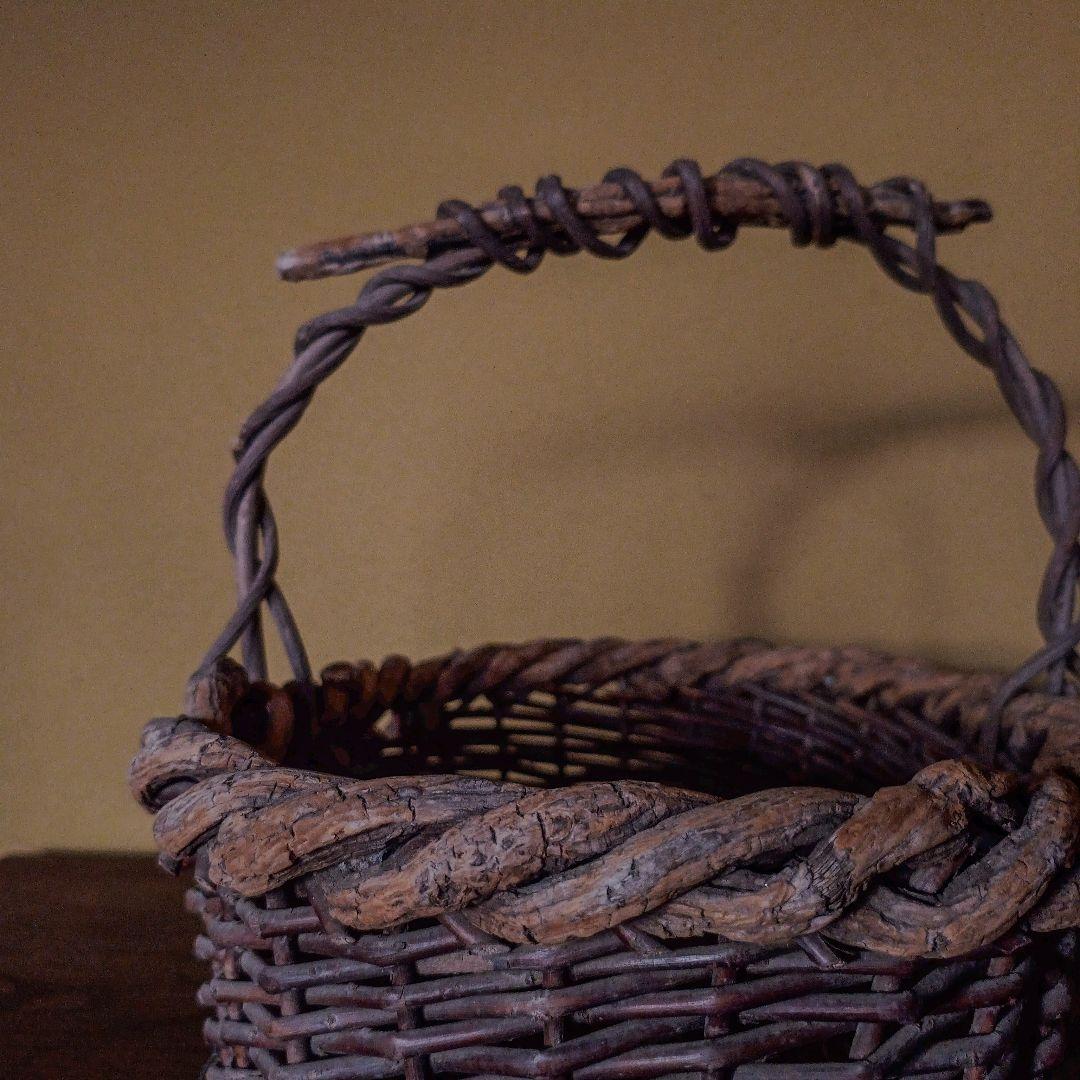 【民藝】古いかづらの籠 古道具 かご 籠