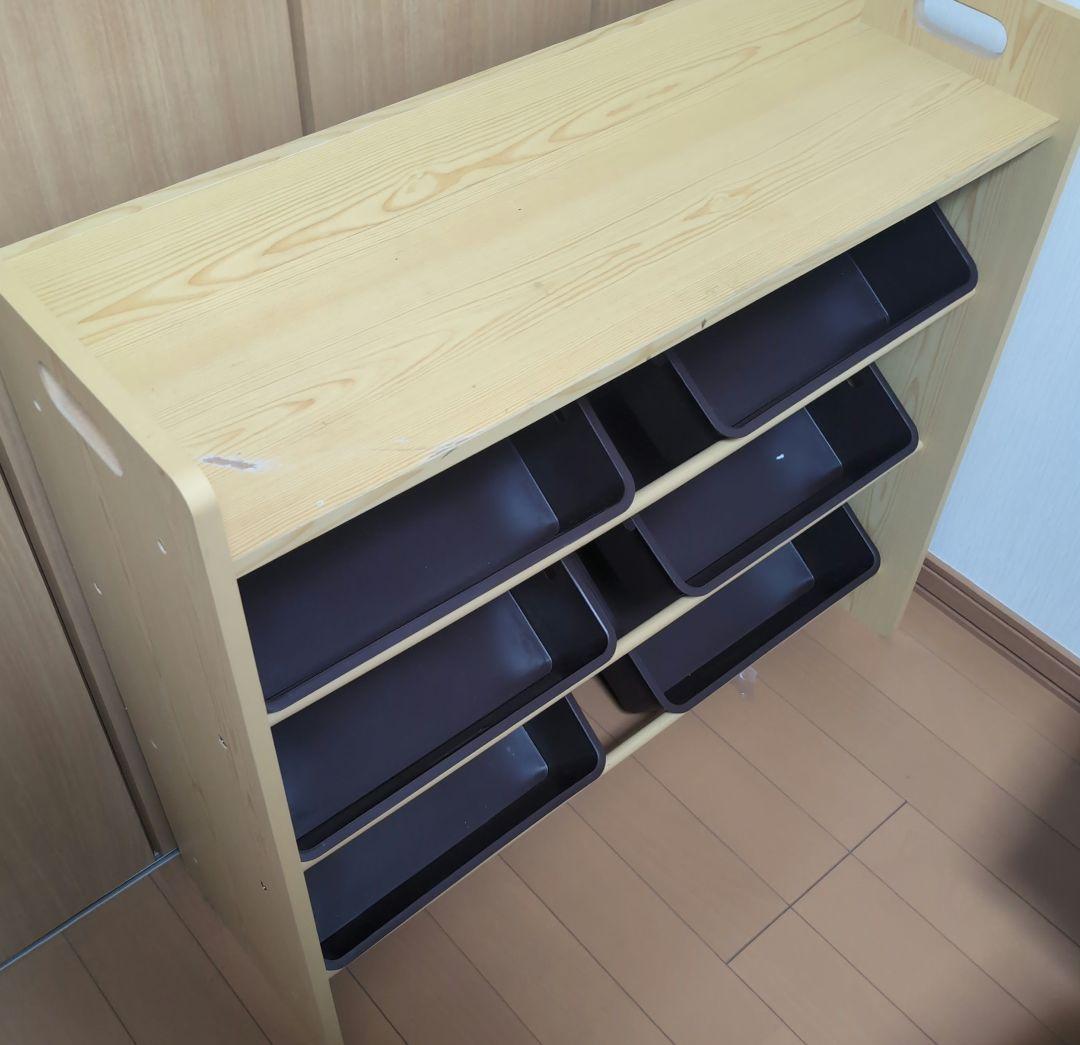 ★大型送料5000円込★木製収納ラック 6トレイ付き