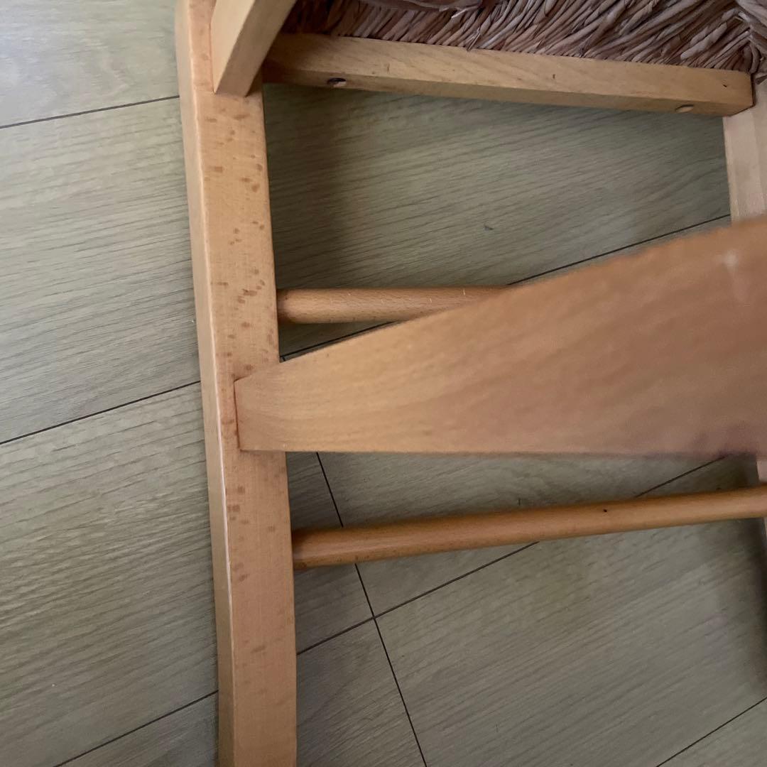 木製編み込み座面の椅子 2脚セット