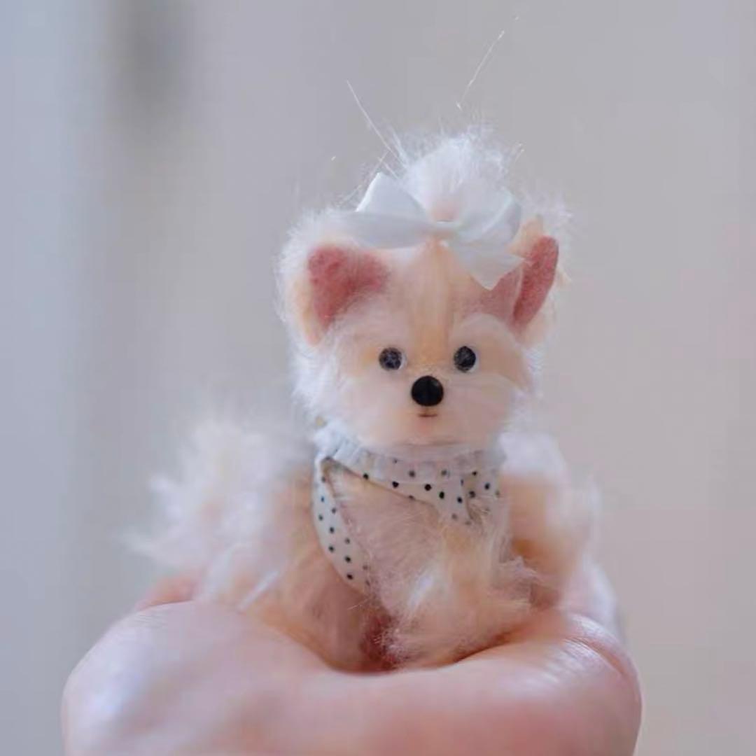 手のひらぬいぐるみ 仔犬 アーティストベア 海外作家様 ハンドメイド ミニチュア