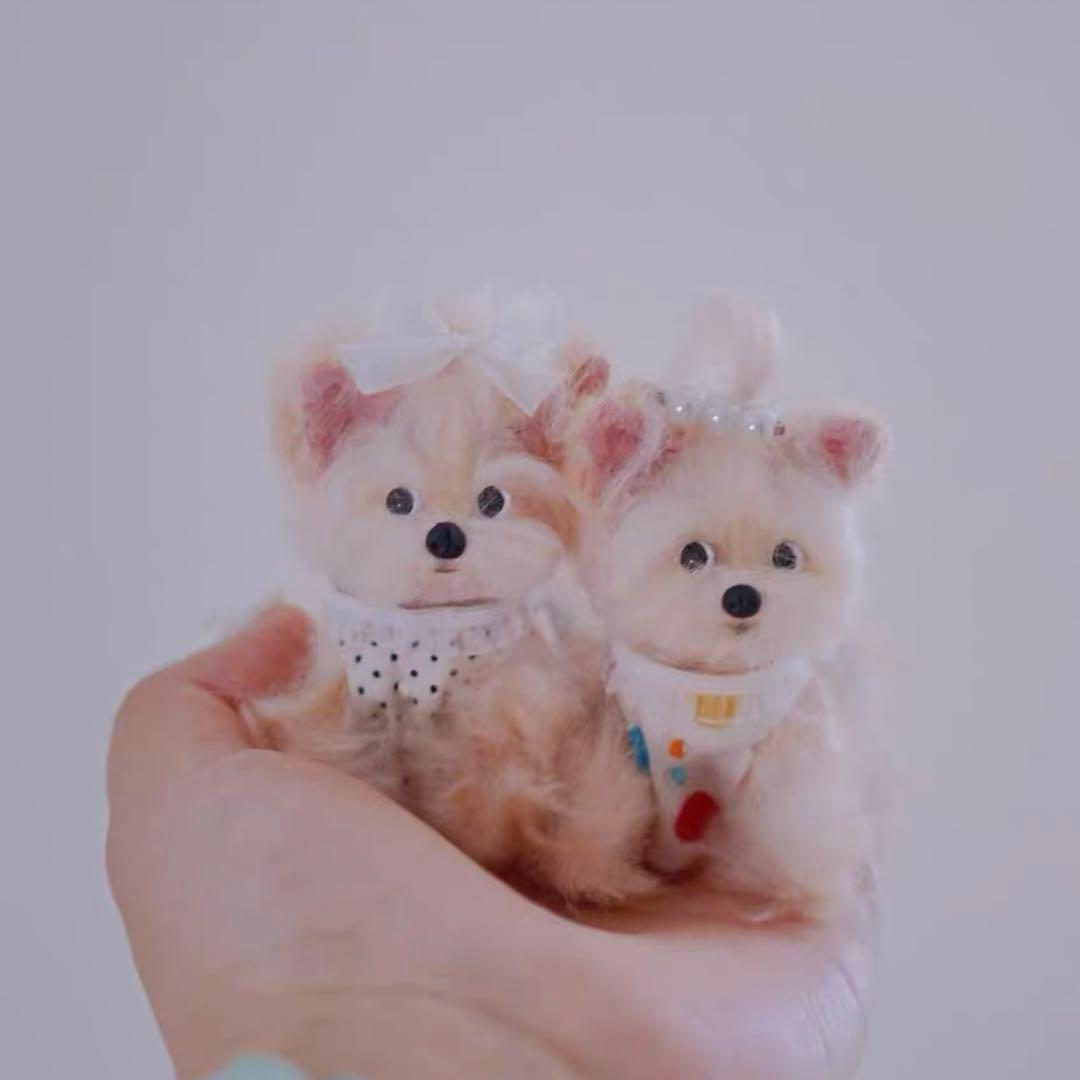 手のひらぬいぐるみ 仔犬 アーティストベア 海外作家様 ハンドメイド ミニチュア