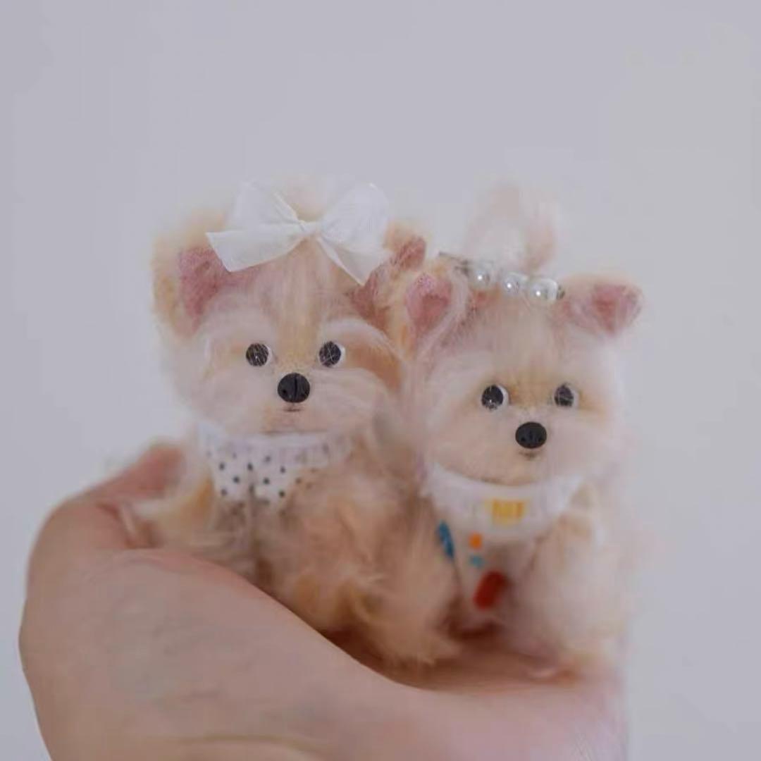 手のひらぬいぐるみ 仔犬 アーティストベア 海外作家様 ハンドメイド ミニチュア