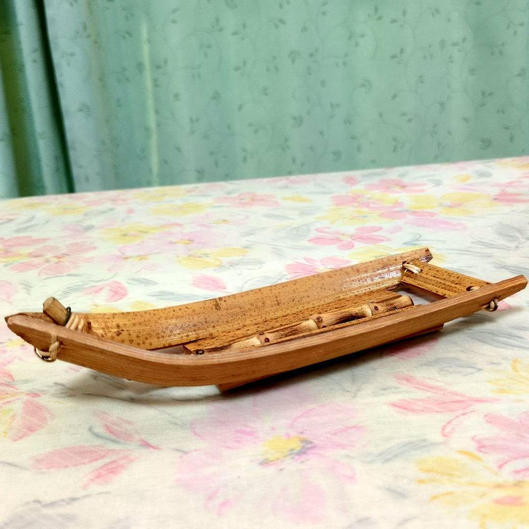 昭和レトロ】手作り小舟竹製おしぼり置き（2点） おしぼり（3点