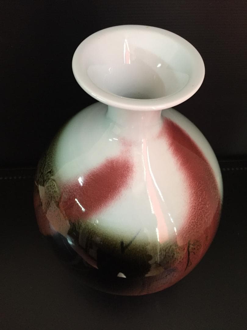 前田泰昭作　有田焼花瓶　年代物　新品未使用