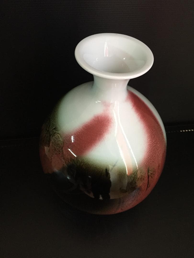 前田泰昭作　有田焼花瓶　年代物　新品未使用