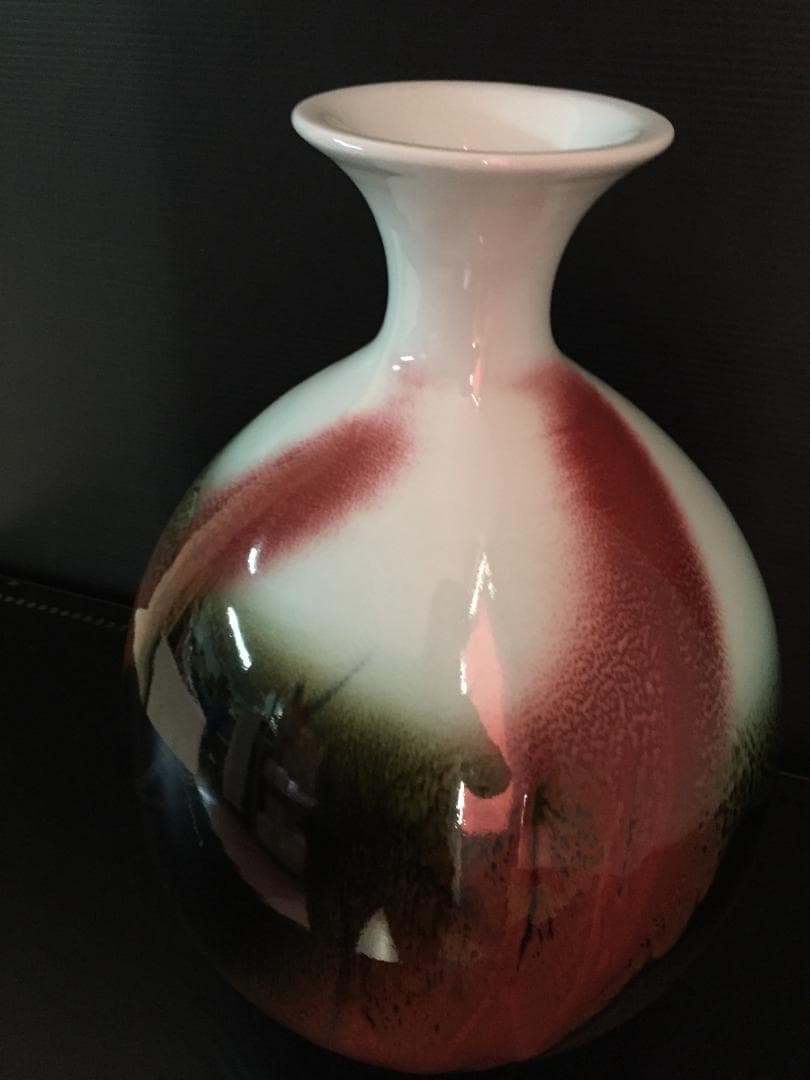 前田泰昭作　有田焼花瓶　年代物　新品未使用