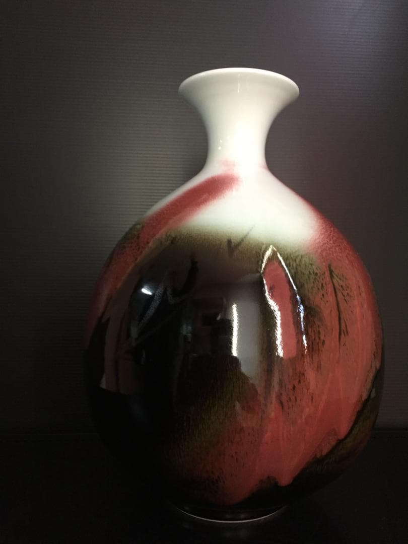 前田泰昭作　有田焼花瓶　年代物　新品未使用