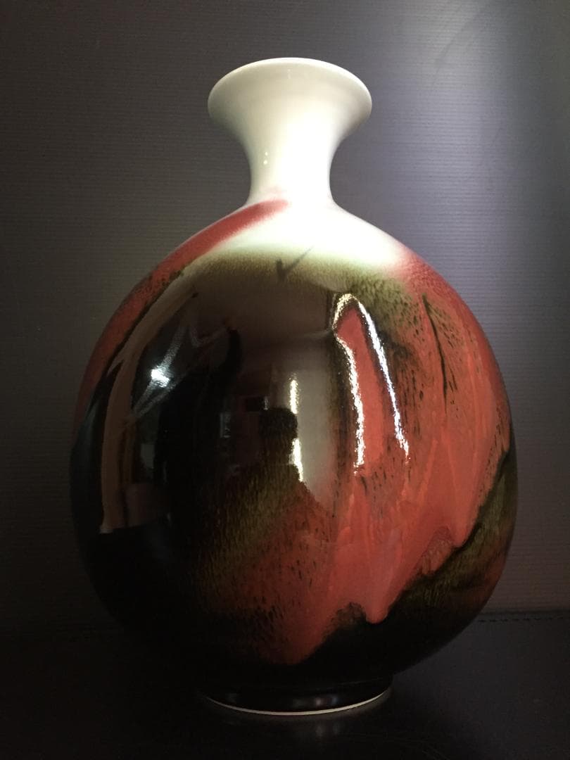 前田泰昭作　有田焼花瓶　年代物　新品未使用