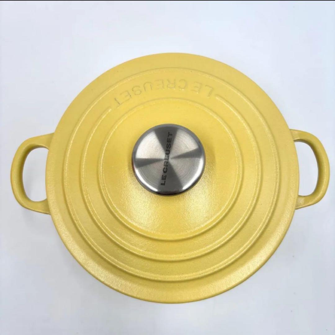 新品未使用】ル・クルーゼ ココット・ロンド 18cm ミモザ（マット