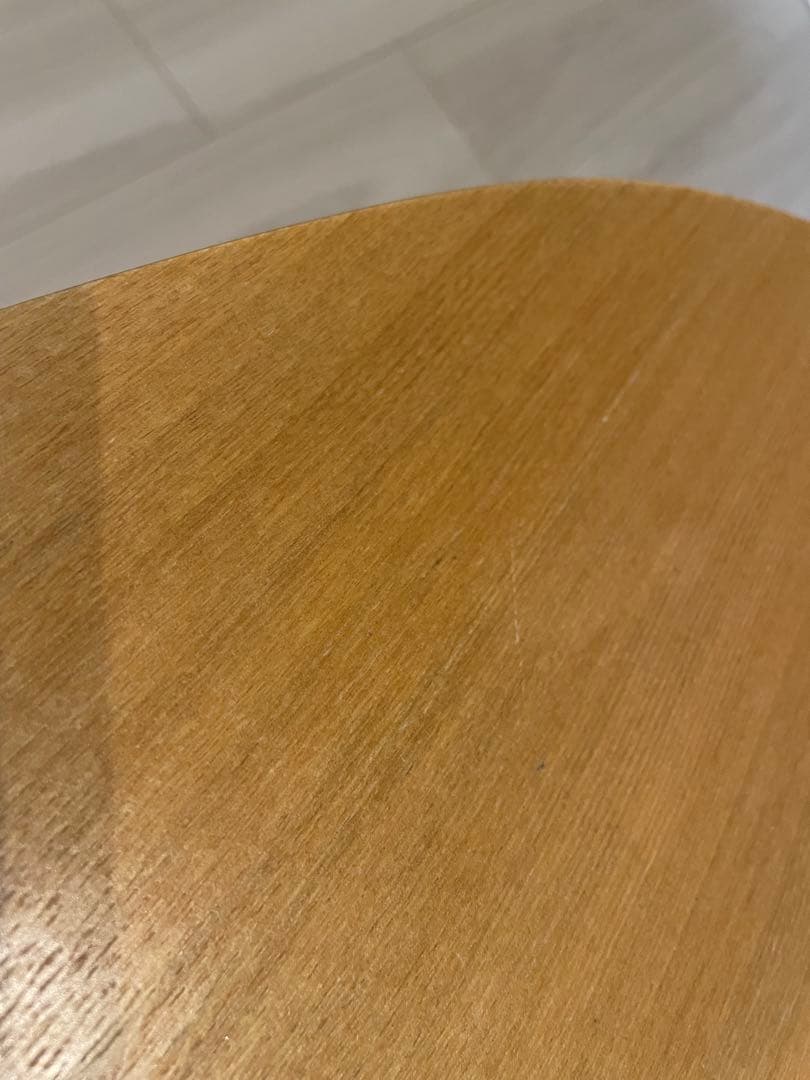 無印良品　タモ材　楕円形ローテーブル