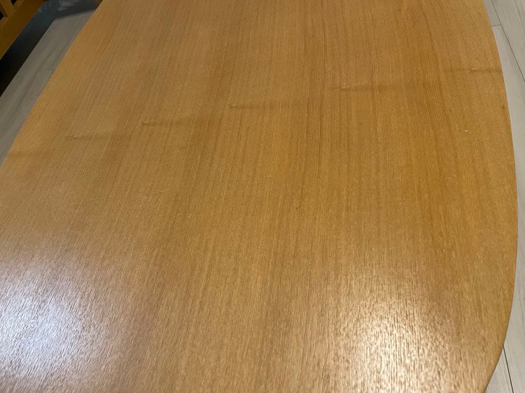 無印良品　タモ材　楕円形ローテーブル