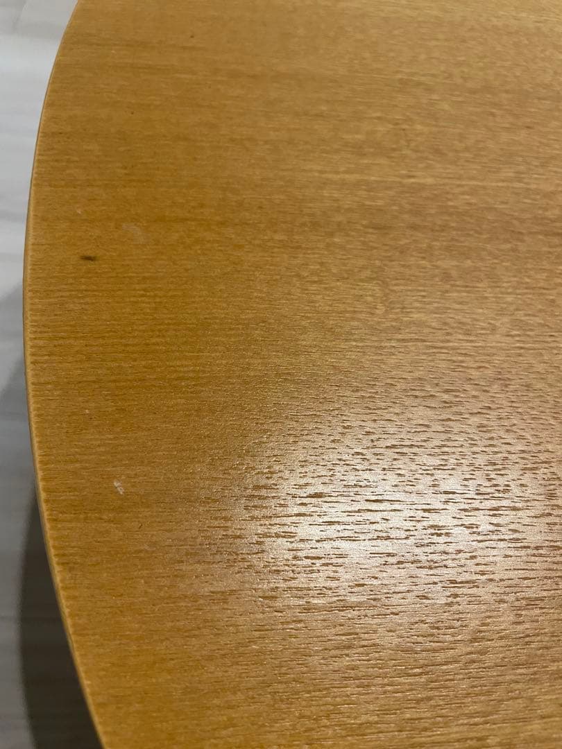 無印良品　タモ材　楕円形ローテーブル