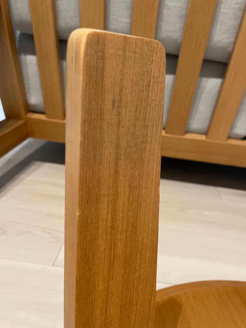 無印良品　タモ材　楕円形ローテーブル