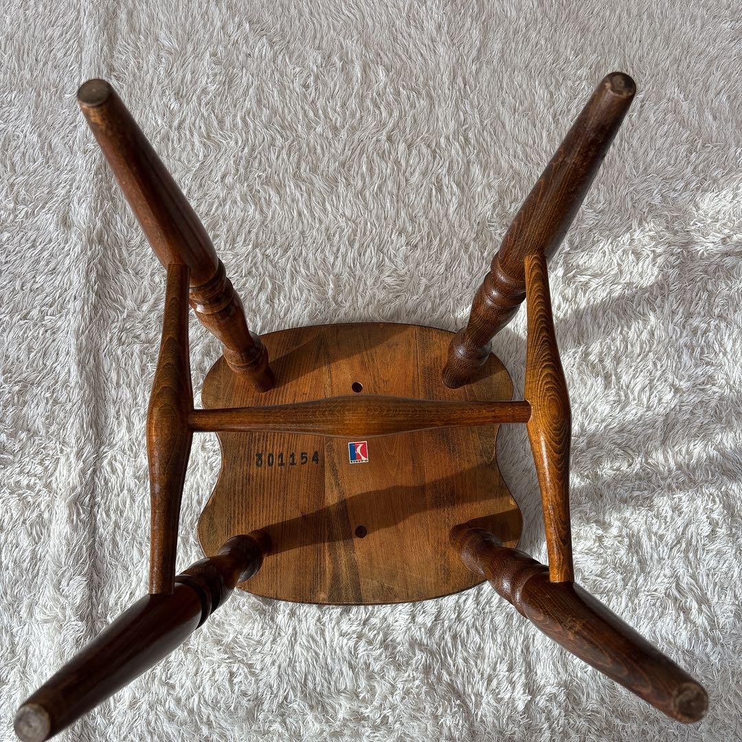 まつ様リクエスト品】飛騨産業 キツツキマーク スツール 座彫り