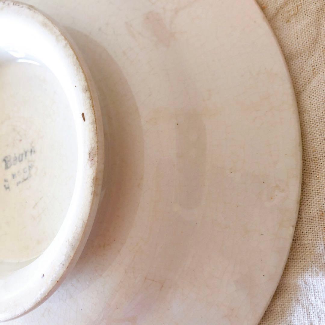 HBCMベアン バスク柄 コンポート皿 ケーキスタンドフランスアンティーク食器