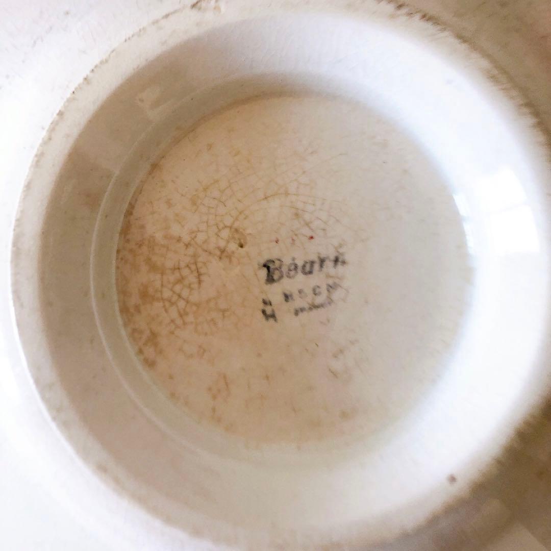 HBCMベアン バスク柄 コンポート皿 ケーキスタンドフランスアンティーク食器