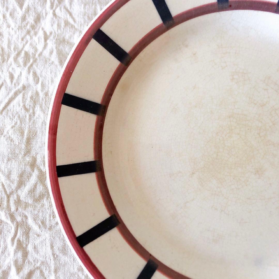 HBCMベアン バスク柄 コンポート皿 ケーキスタンドフランスアンティーク食器