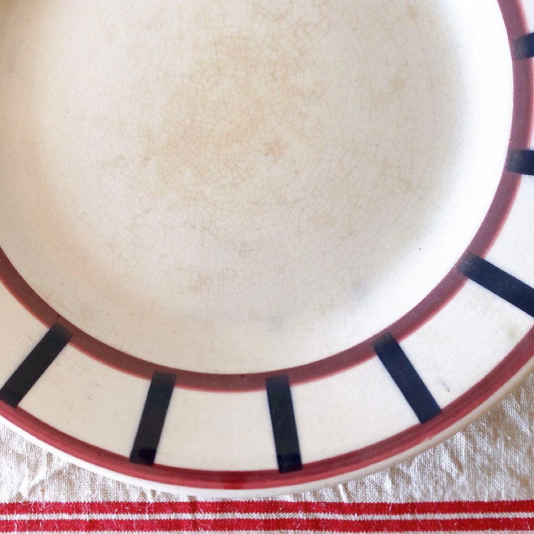 HBCMベアン バスク柄 コンポート皿 ケーキスタンドフランスアンティーク食器