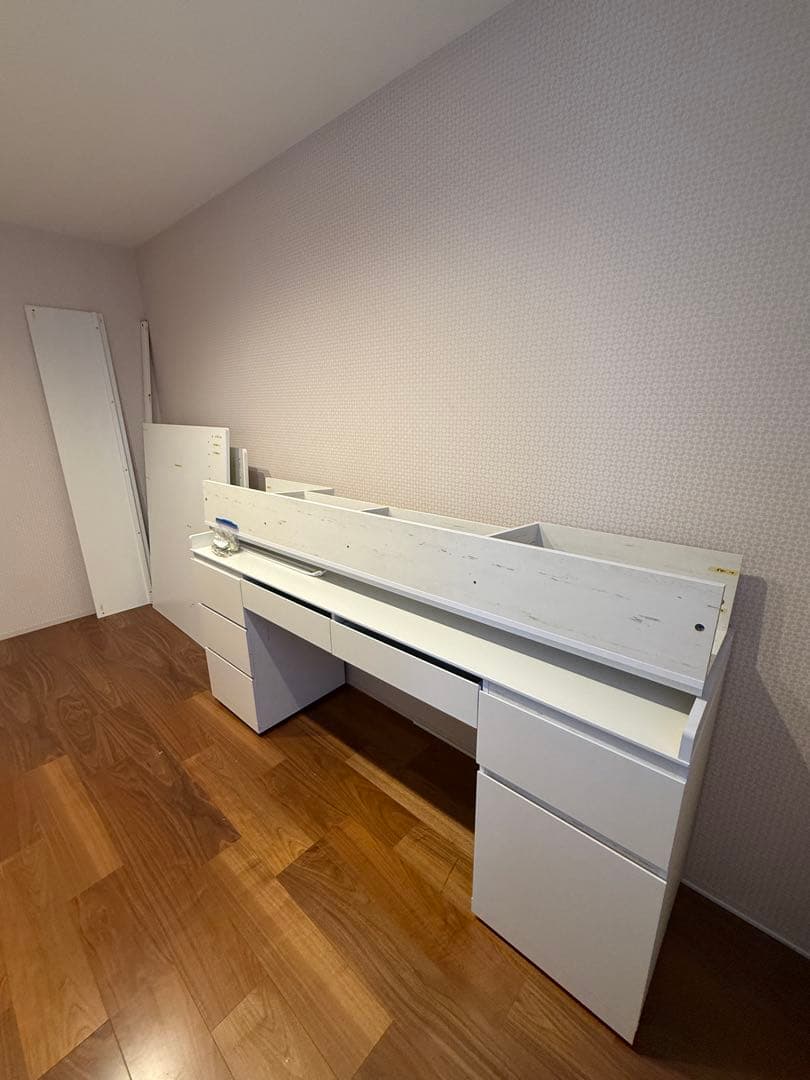 【綺麗め】木製ロフトベッド シングルサイズ 白　収納付　大阪引取