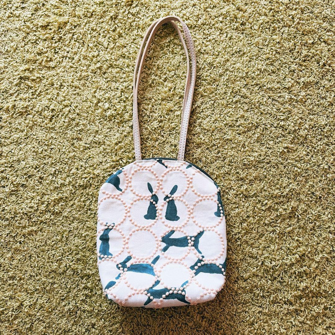 ミナペルホネン生地のウサギ柄 muffin bag