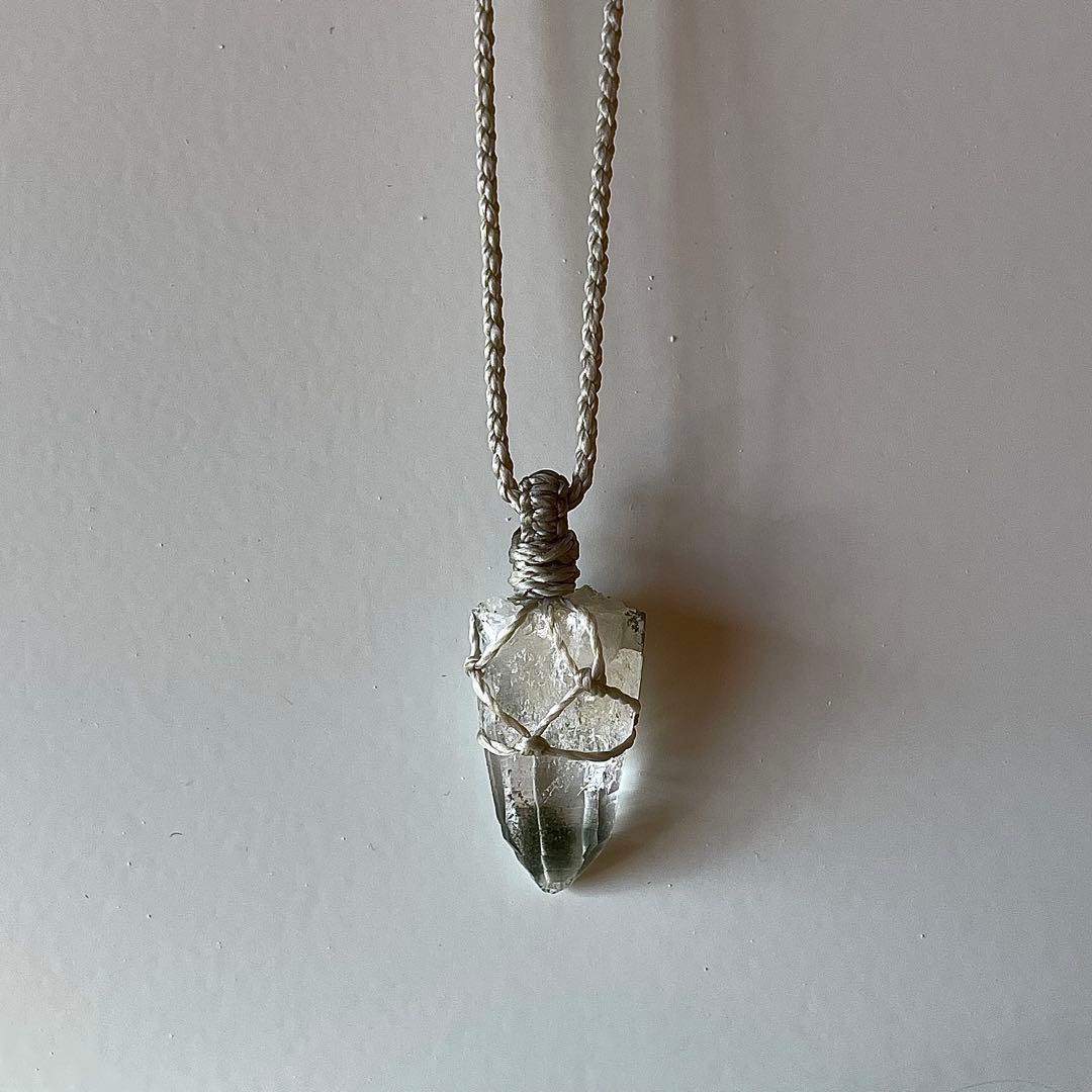 ヒマラヤ水晶 ガネッシュヒマール ＊ マクラメペンダント ネックレス 42