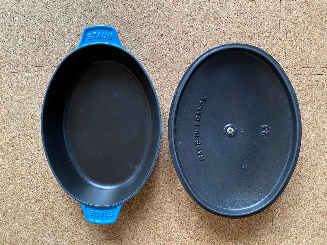 STAUB オーバルホットプレート　サックスブルー　40周年　限定ノブ