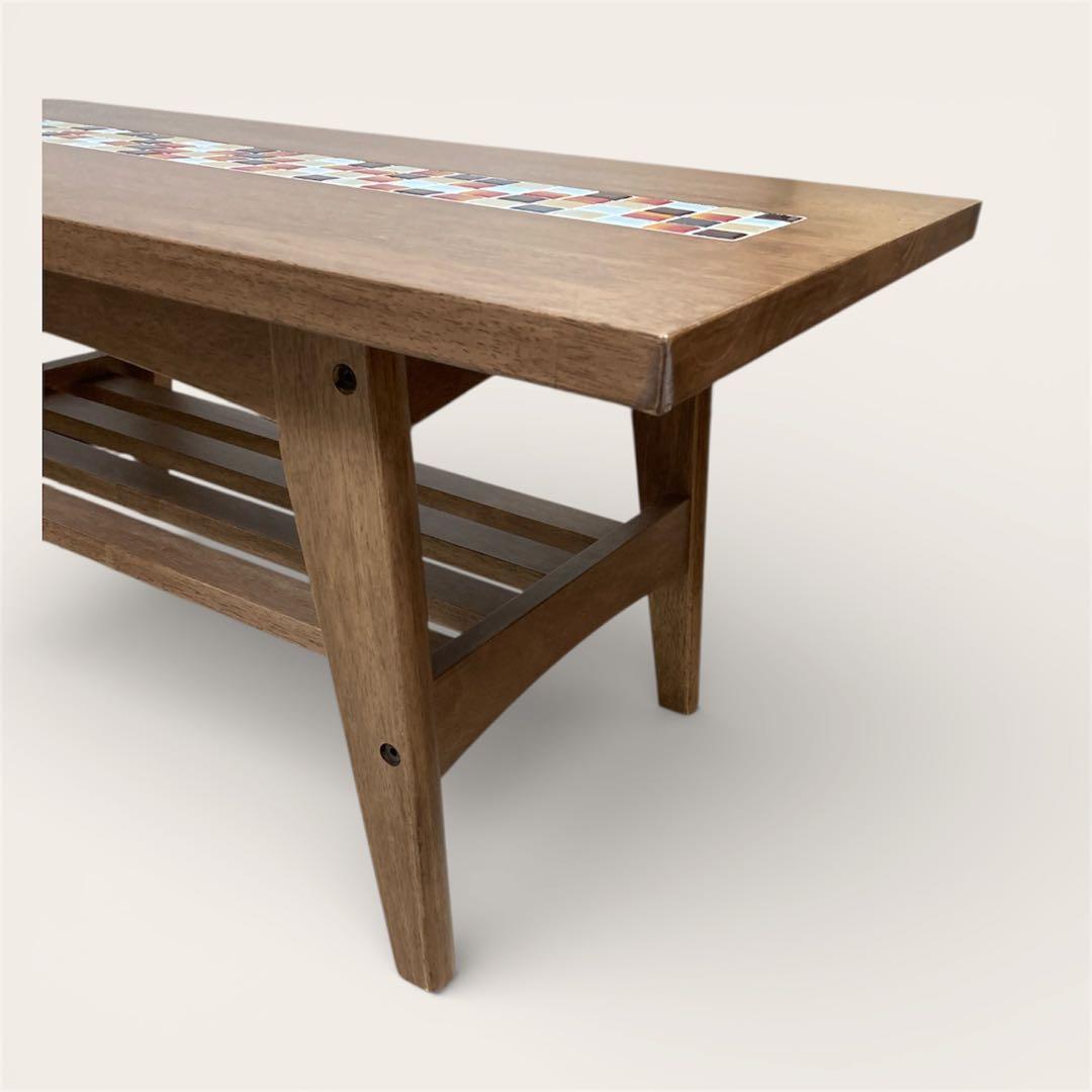 送料込】大川家具 タイル付 センターテーブル テスタ TESTA ローテーブル