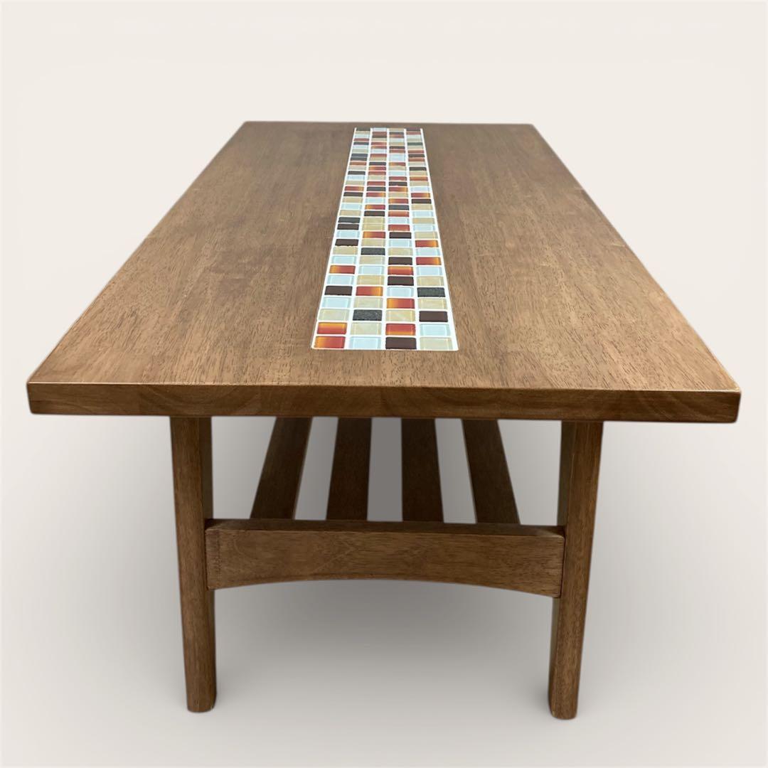 送料込】大川家具 タイル付 センターテーブル テスタ TESTA ローテーブル