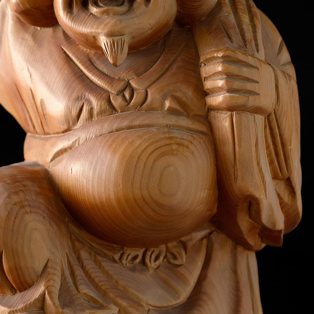 木彫 大黒天像 仏像 東洋彫刻 仏教美術 七福神 縁起物 置物 高さ54