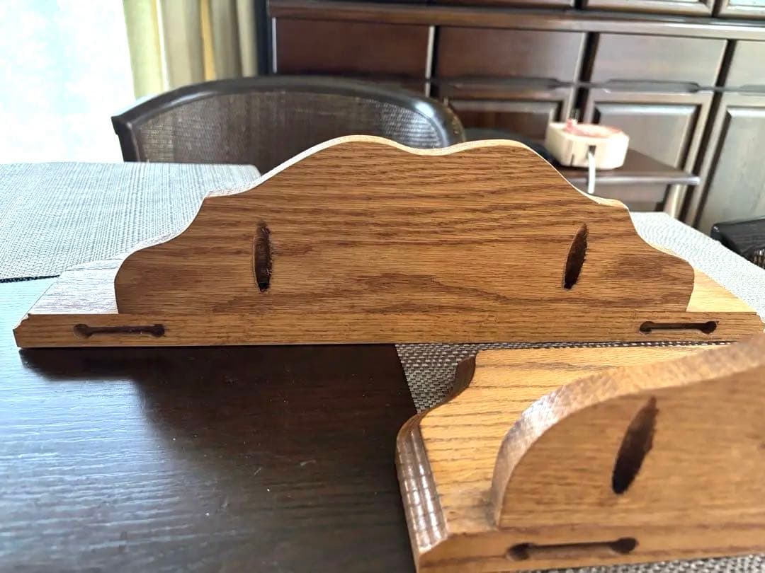 最終価格☆カントリー調 木彫り　木製ディスプレイスタンド 2個セット