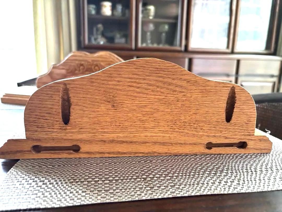 最終価格☆カントリー調 木彫り　木製ディスプレイスタンド 2個セット