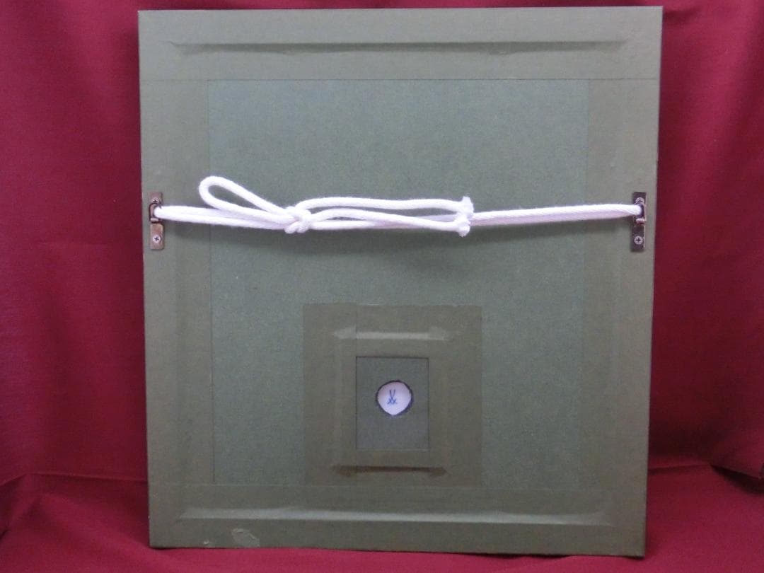 【マイセン】花文レリーフ陶板画