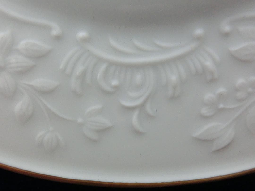 【マイセン】花文レリーフ陶板画