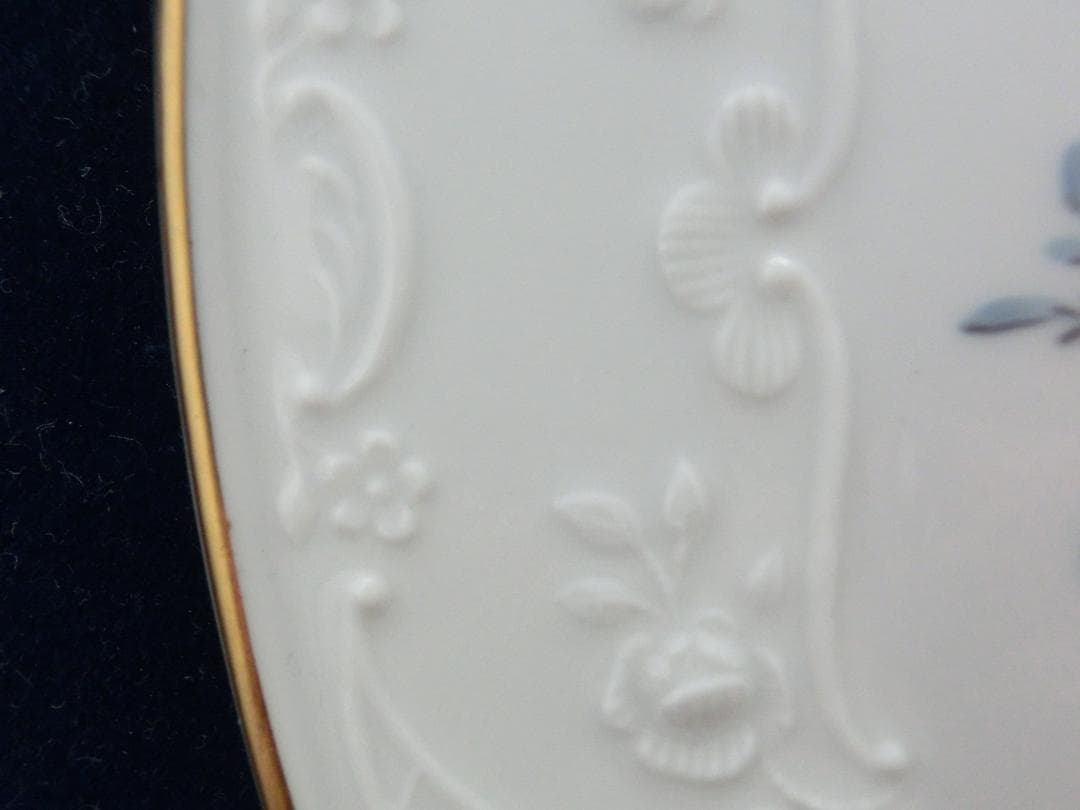 【マイセン】花文レリーフ陶板画