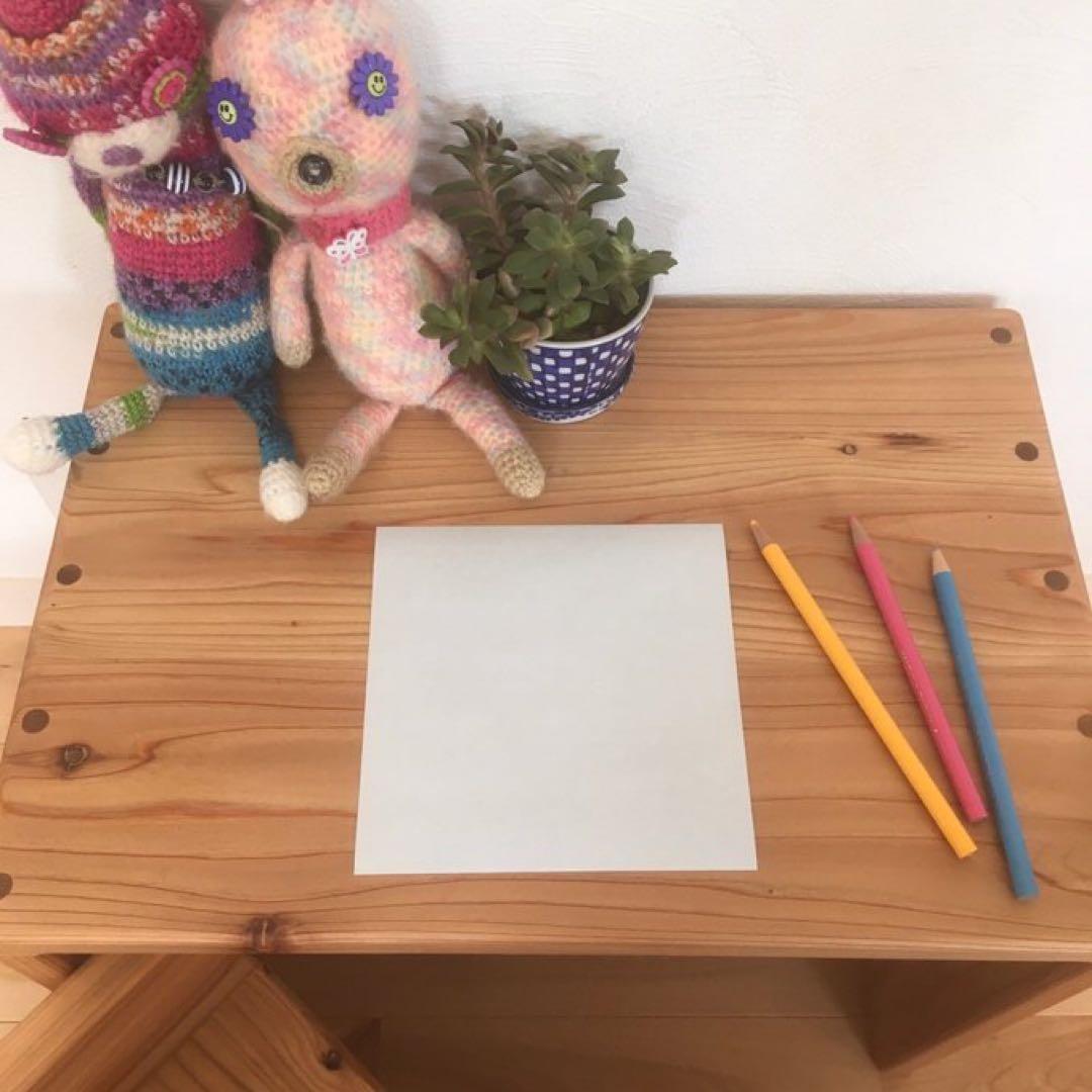 国産杉の無垢材　子供椅子と机のセット　天然オイル仕上げ　変化椅子　キッズチェア