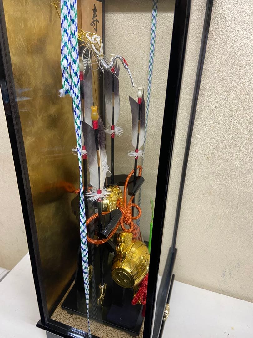ガラスケース入り 破魔弓 寿宝作 新品未使用 展示品 オルゴール付き