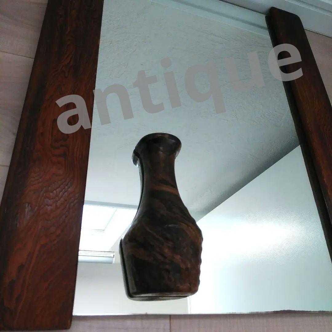 希少 ドライフラワーが挿せる鏡 レトロ アンティーク ミラー 花瓶 和 送料無料