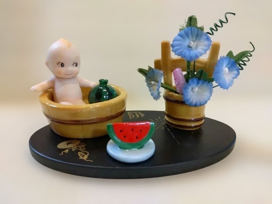 陶器　置物　ローズオニールキューピー　 フィギュア　歳時記　7月8月　セット売り