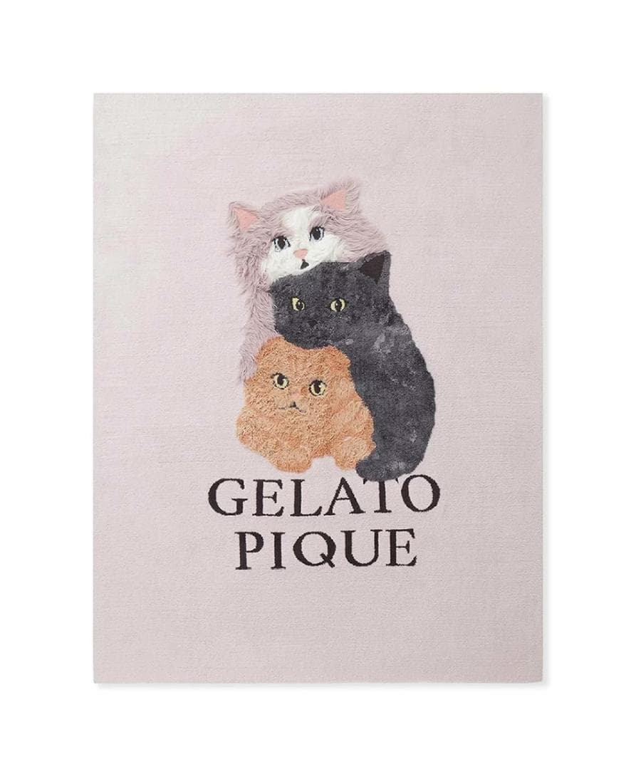 ジェラートピケ CAT3柄 ジャガードマルチカバー+ピローケース