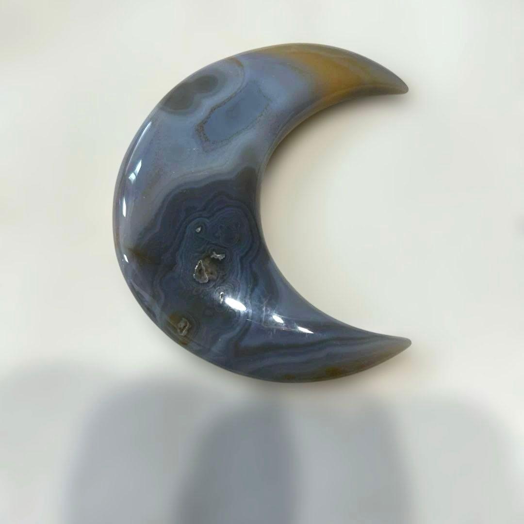 瑪瑙（めのう）ジオード　月