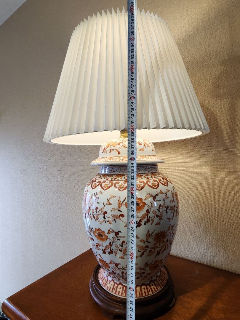 ランプ　ランプシェード　アンティーク　骨董品　陶器　インテリア　オブジェ　ライト