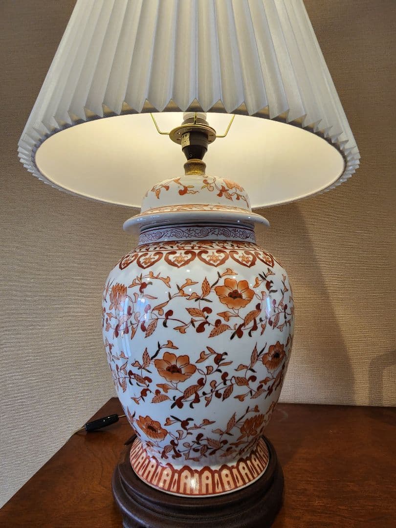 ランプ　ランプシェード　アンティーク　骨董品　陶器　インテリア　オブジェ　ライト