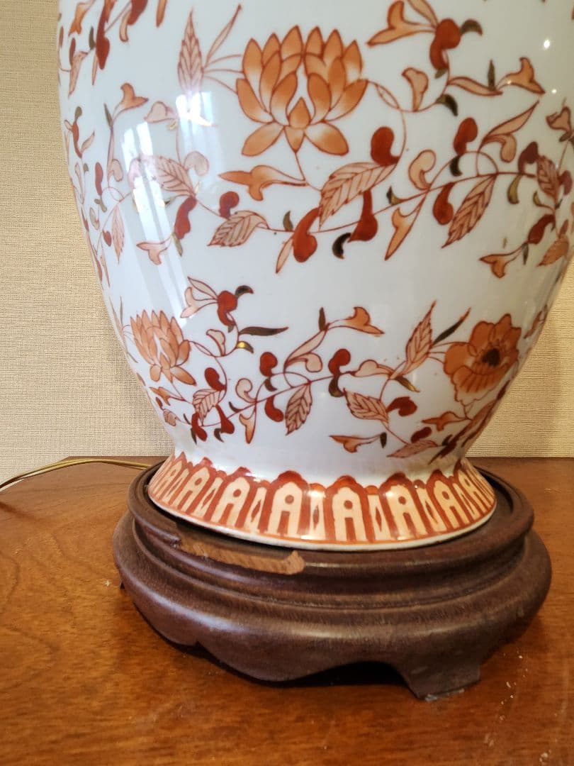 ランプ　ランプシェード　アンティーク　骨董品　陶器　インテリア　オブジェ　ライト